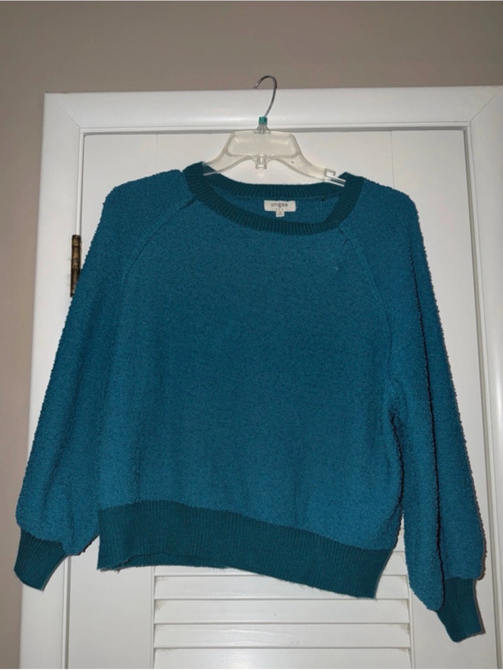 Umgee Teal Crewneck Pullover Sweater